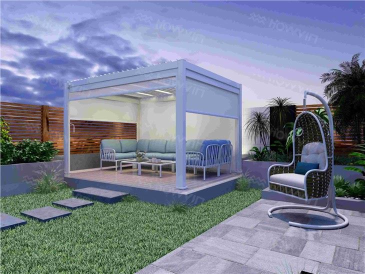 HOWVIN Outdoor Pergola Villa Courtyard Garden New Chinese Modern Aluminum Alloy Pergola Outdoor Roof Sunshade
